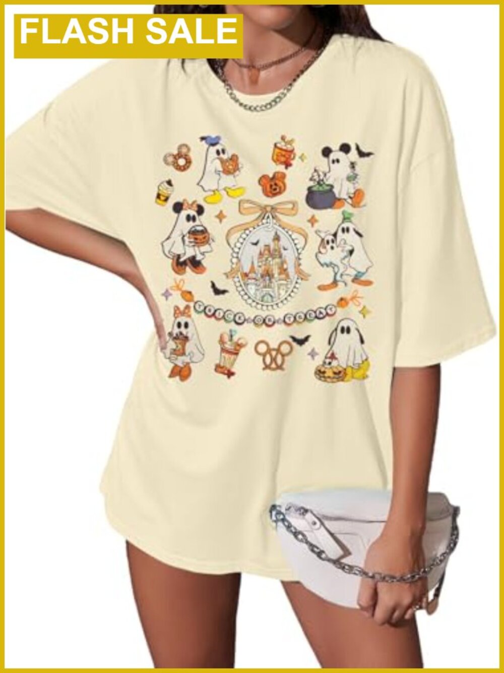 Women's Halloween Graphic T-Shirt Oversized Short Sleeve Crew Neck Soft Cotton